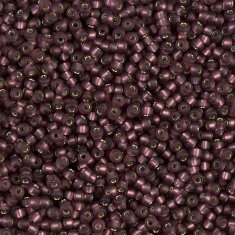 Miyuki 11/0 Seed Beads, 11-013F, Matte Silver Lined Dark Smoky Amethyst, 10g - The Argus Collection