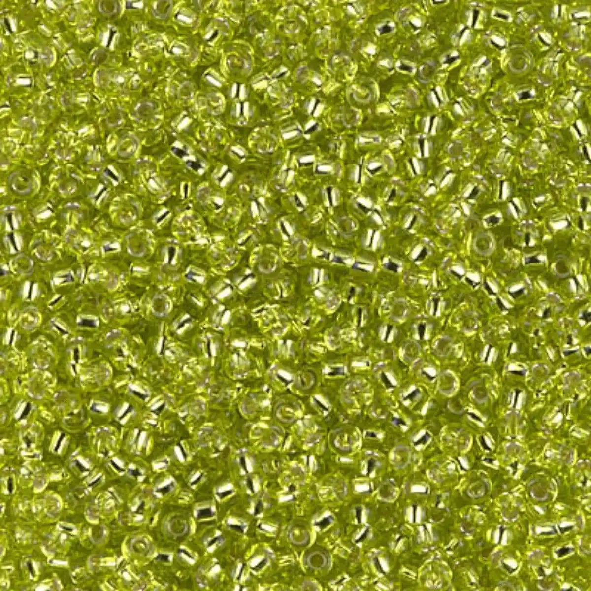 Miyuki 11/0 Seed Beads, 11-014, Silver Lined Chartreuse, 10g - The Argus Collection