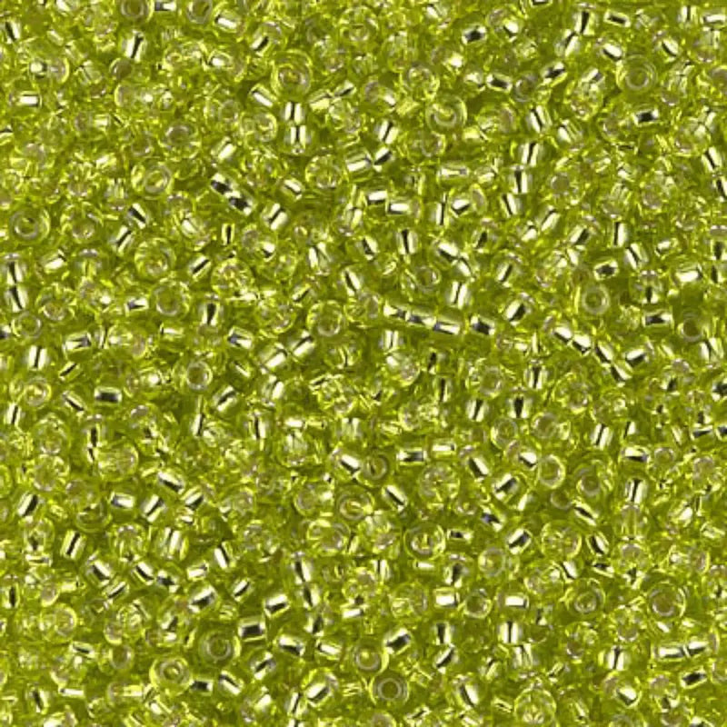 Miyuki 11/0 Seed Beads, 11-014, Silver Lined Chartreuse, 10g - The Argus Collection