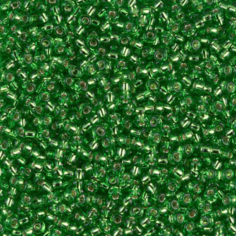 Miyuki 11/0 Seed Beads, 11-015, Silver Lined Light Green, 10g - The Argus Collection