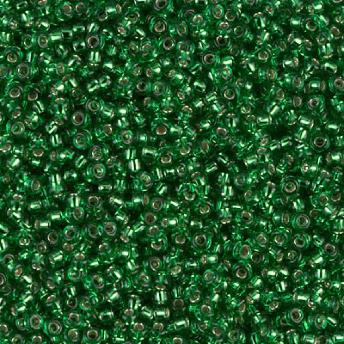 Miyuki 11/0 Seed Beads, 11-016, Silver Lined Green, 10g - The Argus Collection