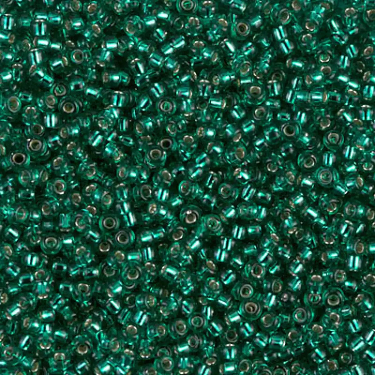 Miyuki 11/0 Seed Beads, 11-017, Silver Lined Emerald, 10g - The Argus Collection