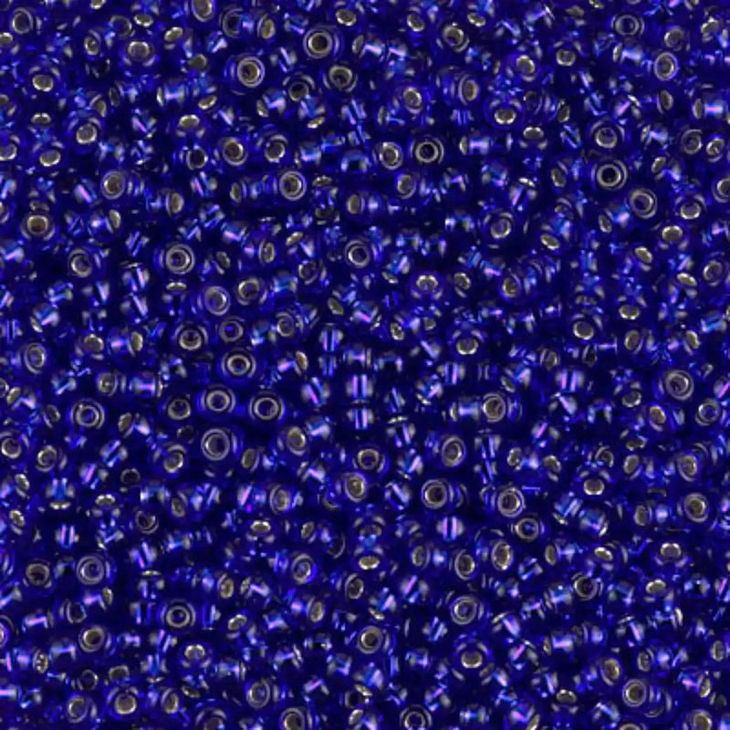 Miyuki 11/0 Seed Beads, 11-020, Silver Lined Cobalt, 10g - The Argus Collection