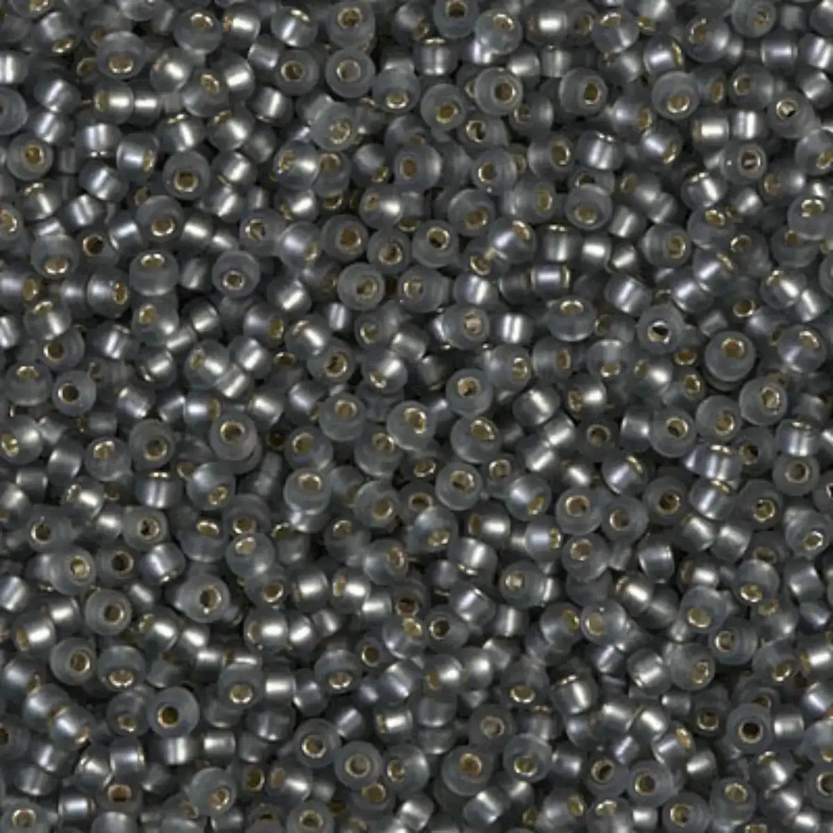 Miyuki 11/0 Seed Beads, 11-021F, Matte Silver Lined Grey, 10g - The Argus Collection
