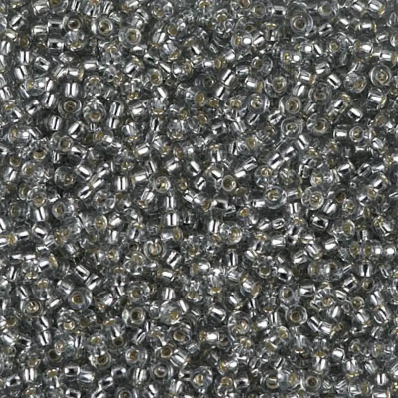 Miyuki 11/0 Seed Beads, 11-021L, Silver Lined Light Grey, 10g - The Argus Collection