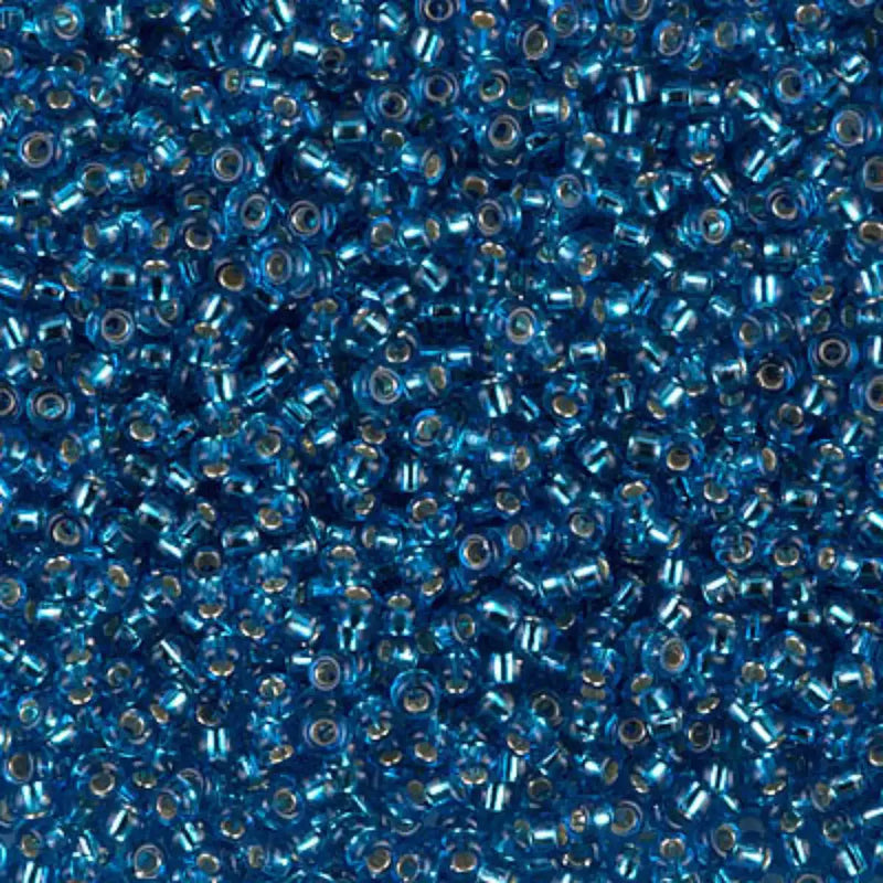 Close-up of blue glass beads
