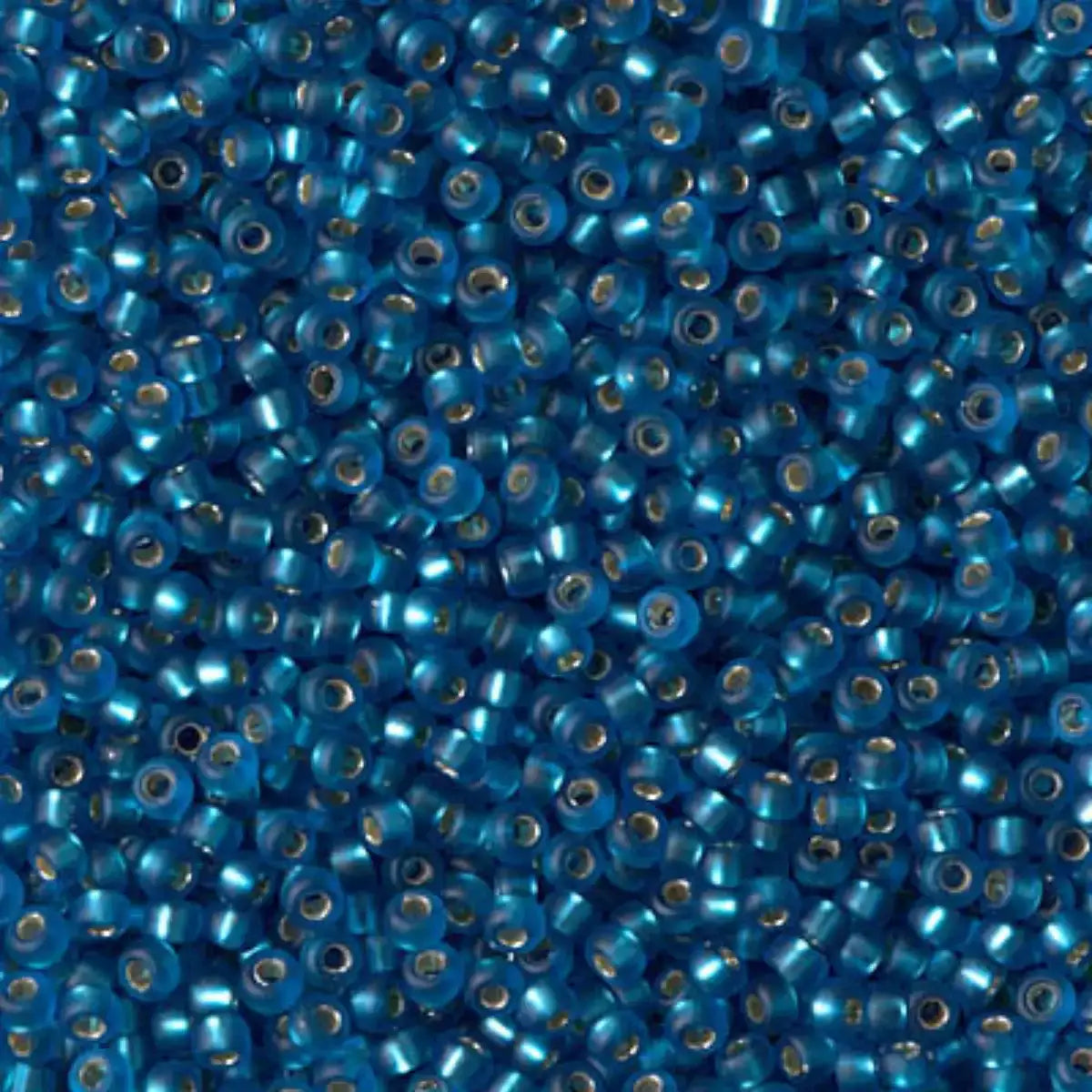 Close-up of blue glass beads