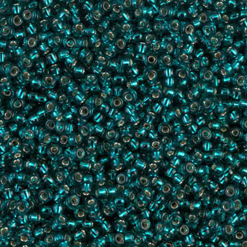Miyuki 11/0 Seed Beads, 11-030, Silver Lined Dark Teal, 10g - The Argus Collection