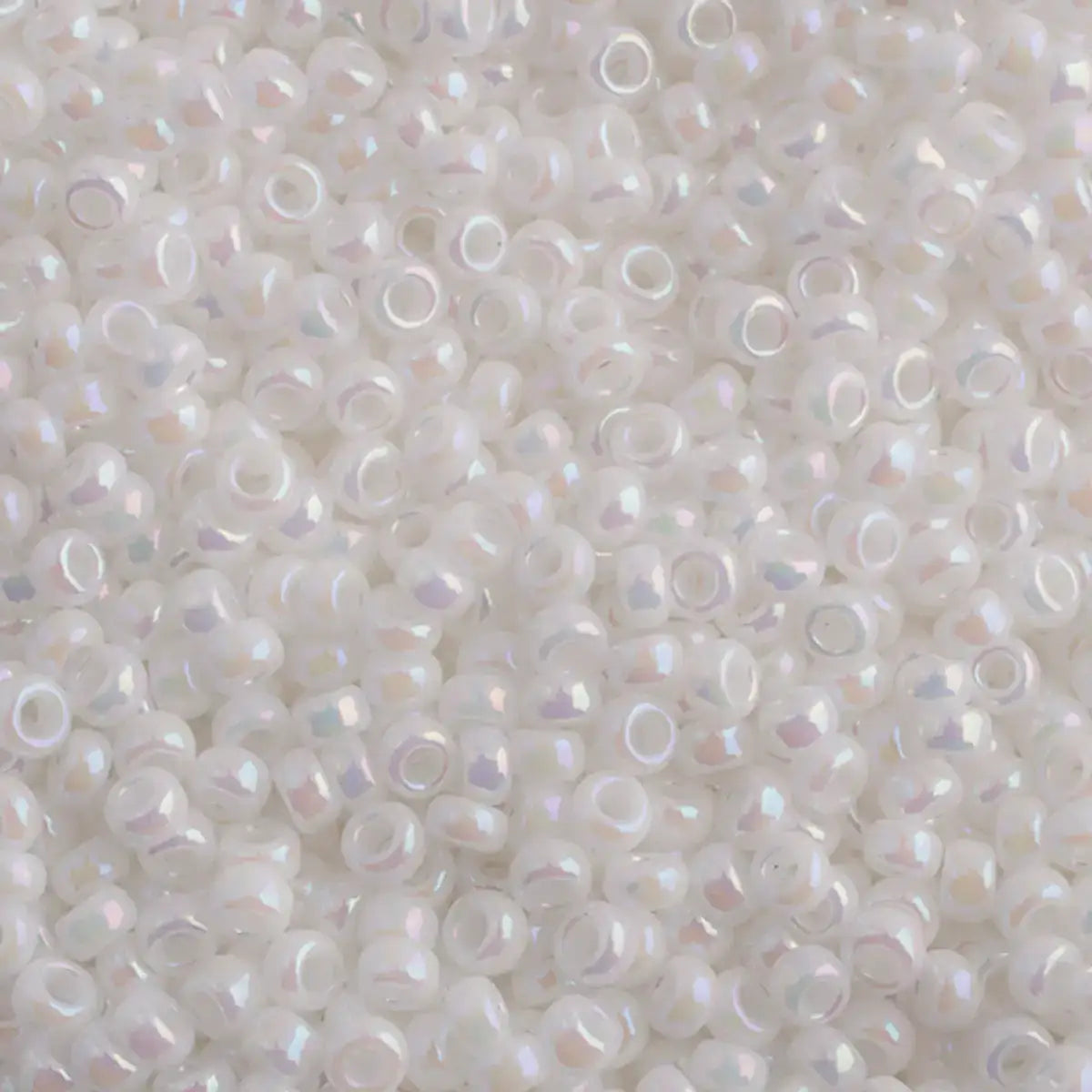 Miyuki 11/0 Seed Beads, 11-0471, White Pearl AB, 10g - The Argus Collection