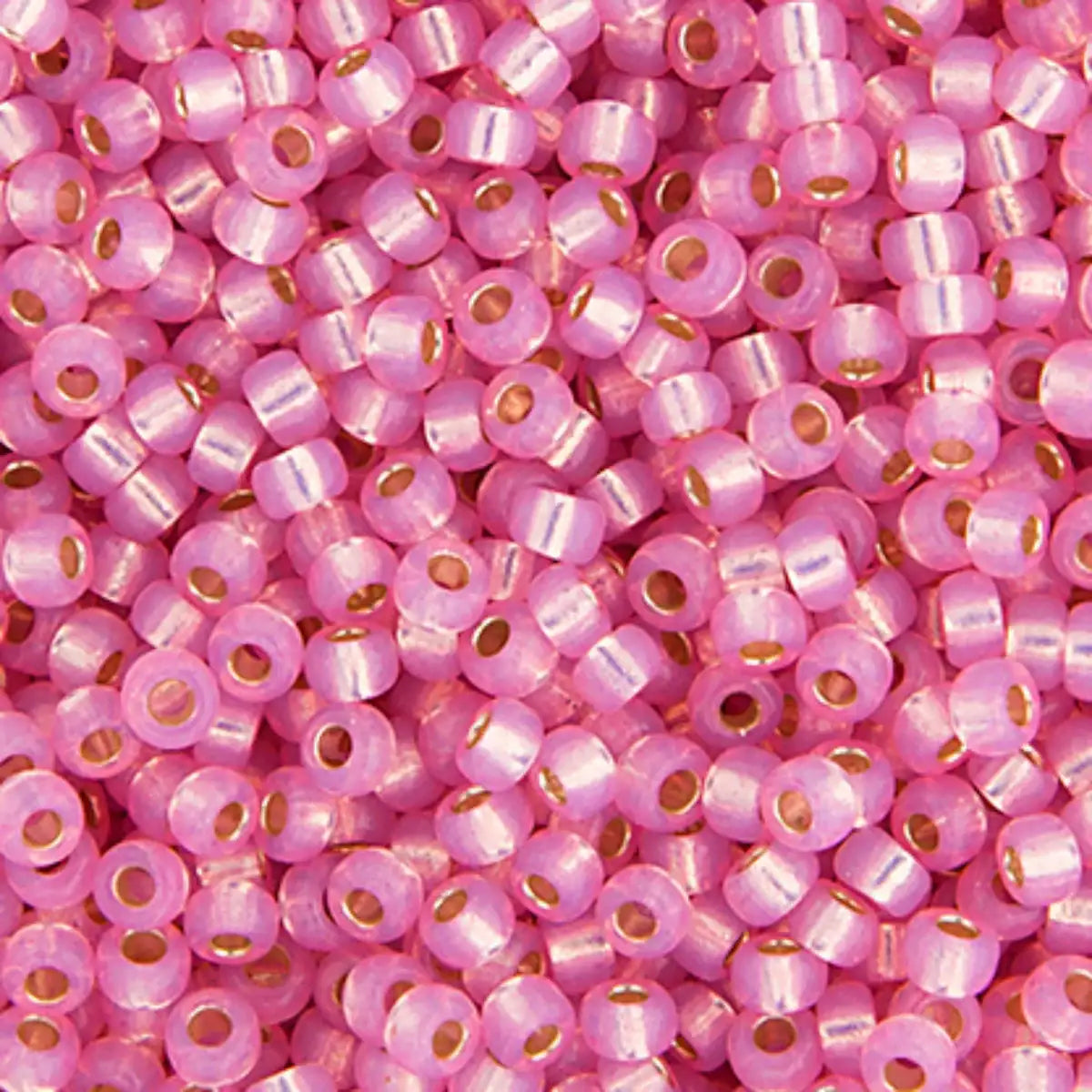 Miyuki 11/0 Seed Beads, 11-0555, Pale Pink Silver Lined Alabaster, 10g - The Argus Collection