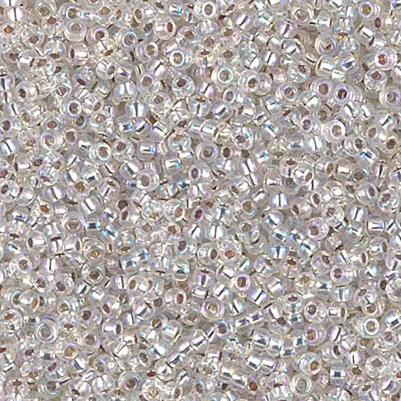 Miyuki 11/0 Seed Beads, 11-1001, Silver Lined Crystal AB, 10g - The Argus Collection
