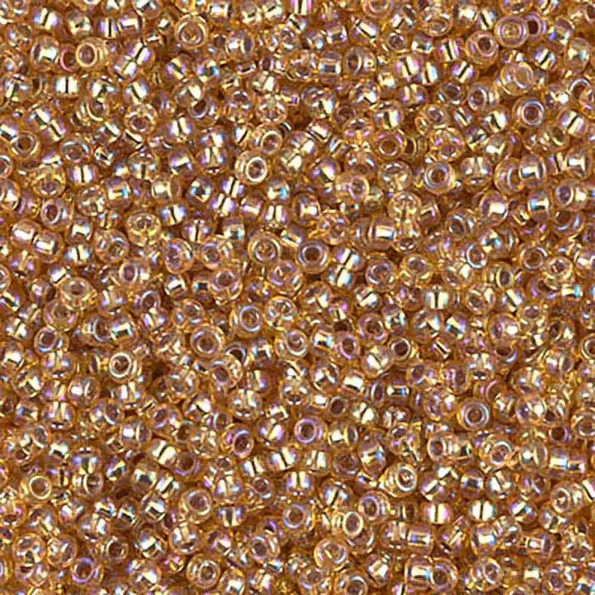 Miyuki 11/0 Seed Beads, 11-1004, Silver Lined Dark Gold AB, 10g - The Argus Collection