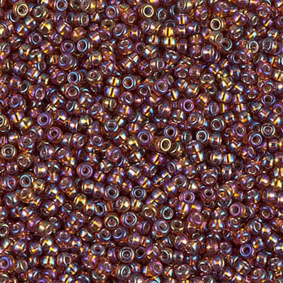 Miyuki 11/0 Seed Beads, 11-1005, Silver Lined Dark Topaz AB, 10g - The Argus Collection