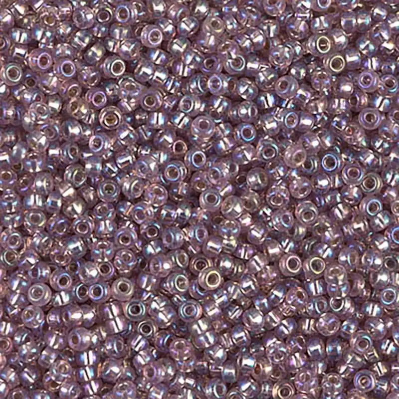 Miyuki 11/0 Seed Beads, 11-1012, Silver Lined Smoky Amethyst AB, 10g - The Argus Collection