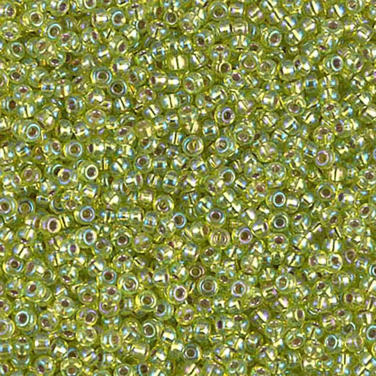 Miyuki 11/0 Seed Beads, 11-1014, Silver Lined Chartreuse AB, 10g - The Argus Collection