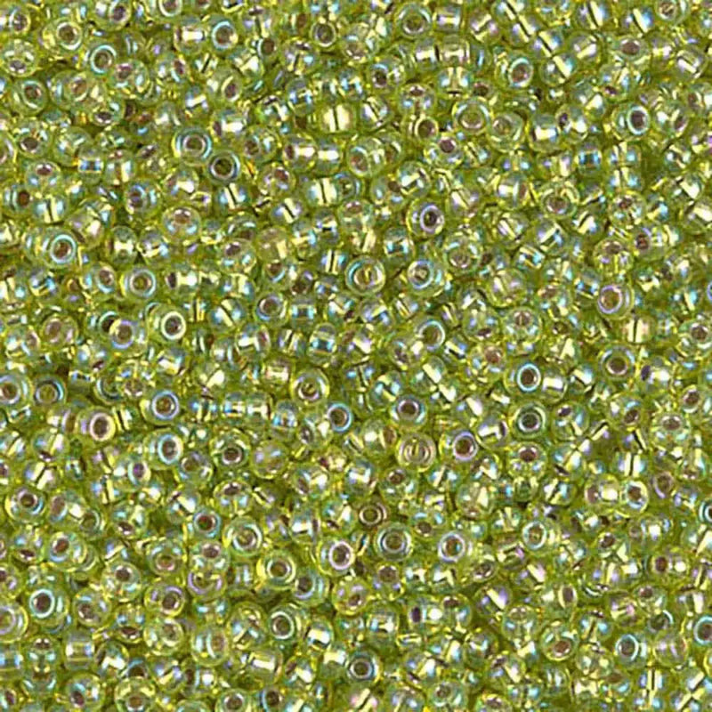 Miyuki 11/0 Seed Beads, 11-1014, Silver Lined Chartreuse AB, 10g - The Argus Collection