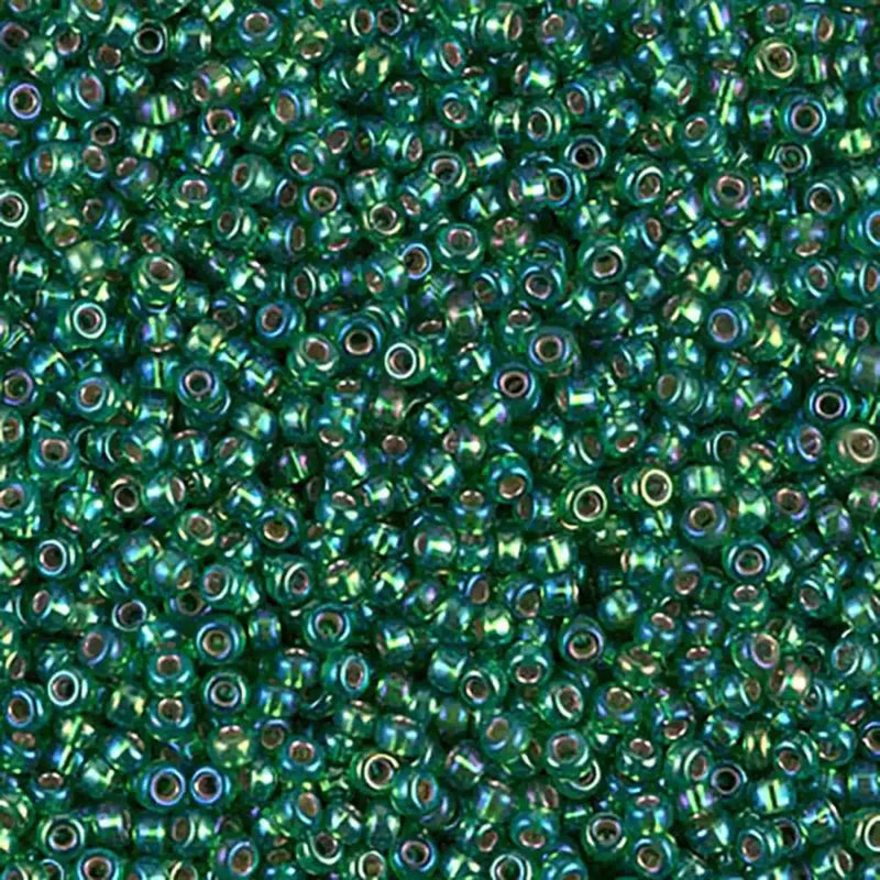Miyuki 11/0 Seed Beads, 11-1016, Silver Lined Green AB, 10g - The Argus Collection