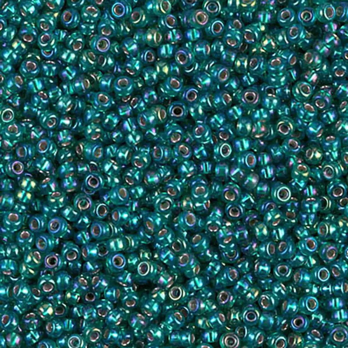 Miyuki 11/0 Seed Beads, 11-1017, Silver Lined Emerald AB, 10g - The Argus Collection