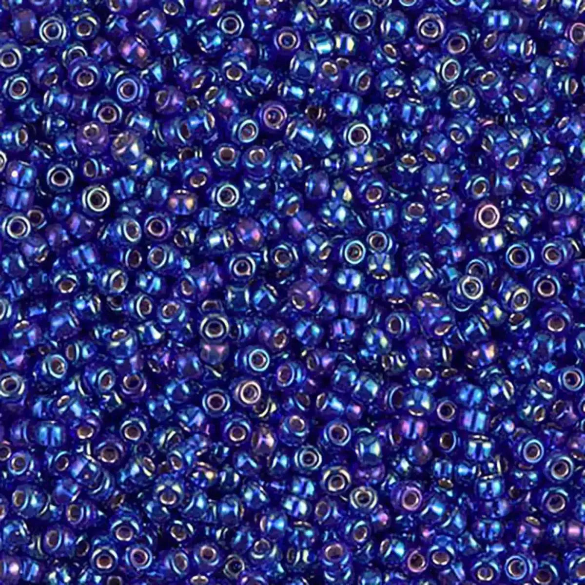 Miyuki 11/0 Seed Beads, 11-1020, Silver Lined Cobalt AB, 10g - The Argus Collection