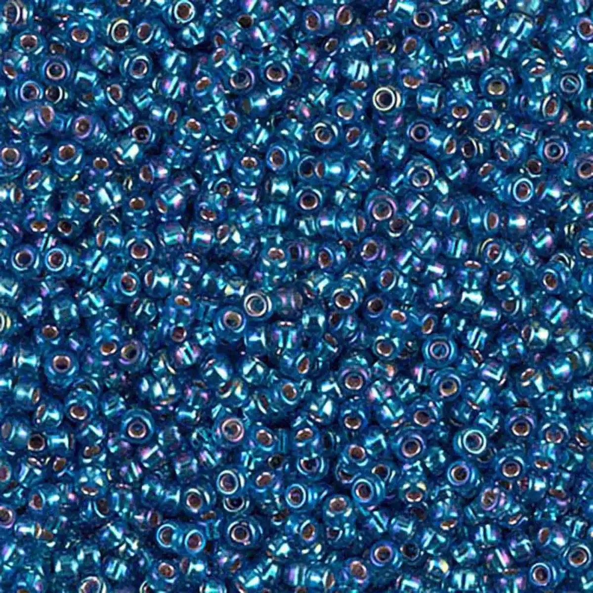 Miyuki 11/0 Seed Beads, 11-1025, Silver Lined Capri Blue AB, 10g - The Argus Collection