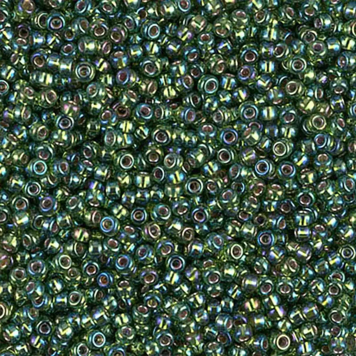 Miyuki 11/0 Seed Beads, 11-1026, Silver Lined Olive AB, 10g - The Argus Collection