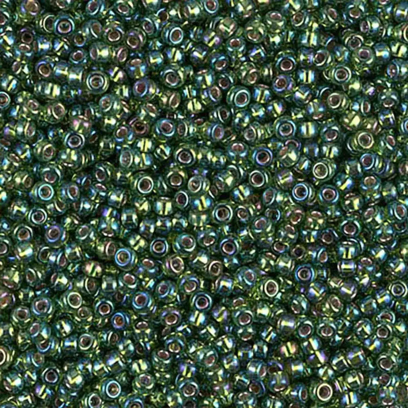 Miyuki 11/0 Seed Beads, 11-1026, Silver Lined Olive AB, 10g - The Argus Collection