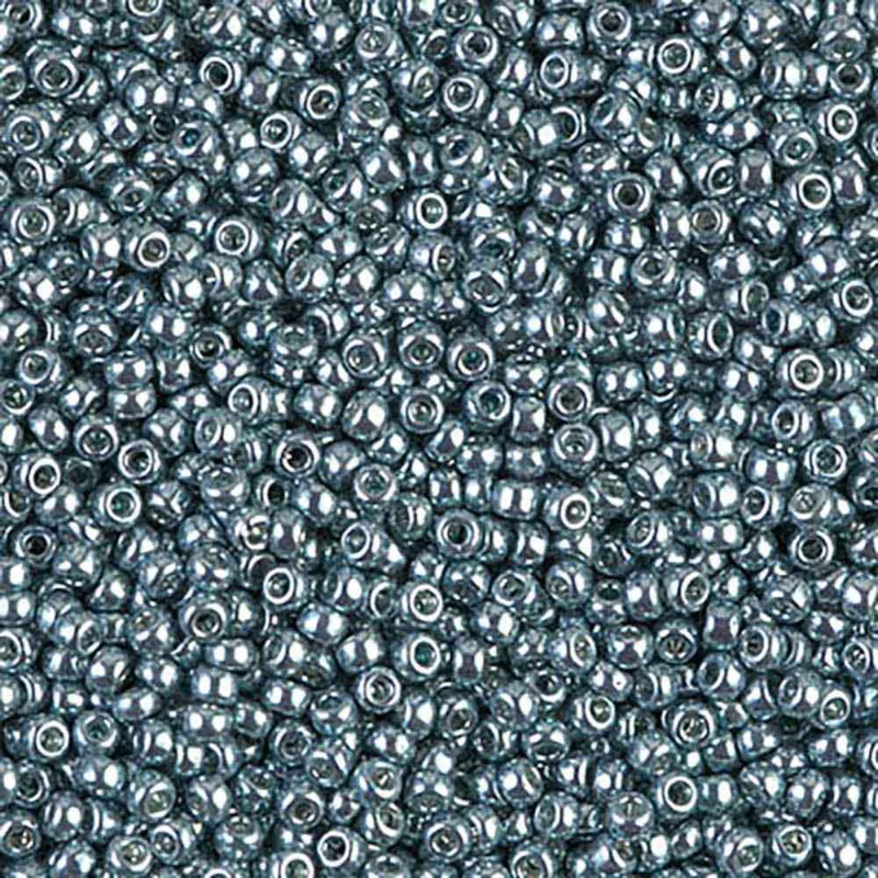 Miyuki 11/0 Seed Beads, 11-1059D, Galvanized Dark Blue-Grey, 10g - The Argus Collection