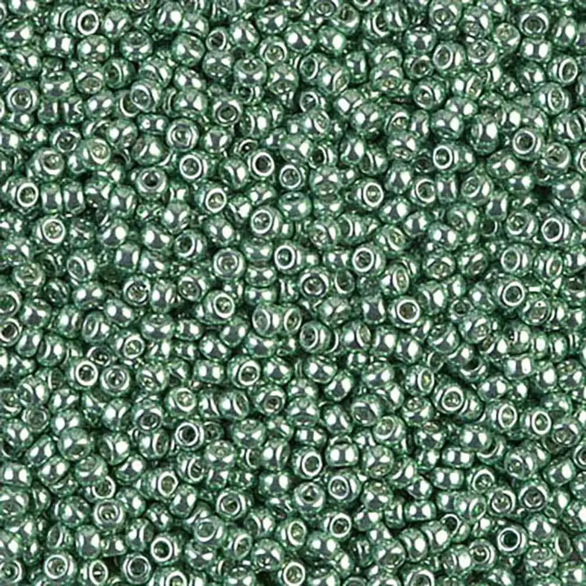 Miyuki 11/0 Seed Beads, 11-1074, Galvanized Green, 10g - The Argus Collection