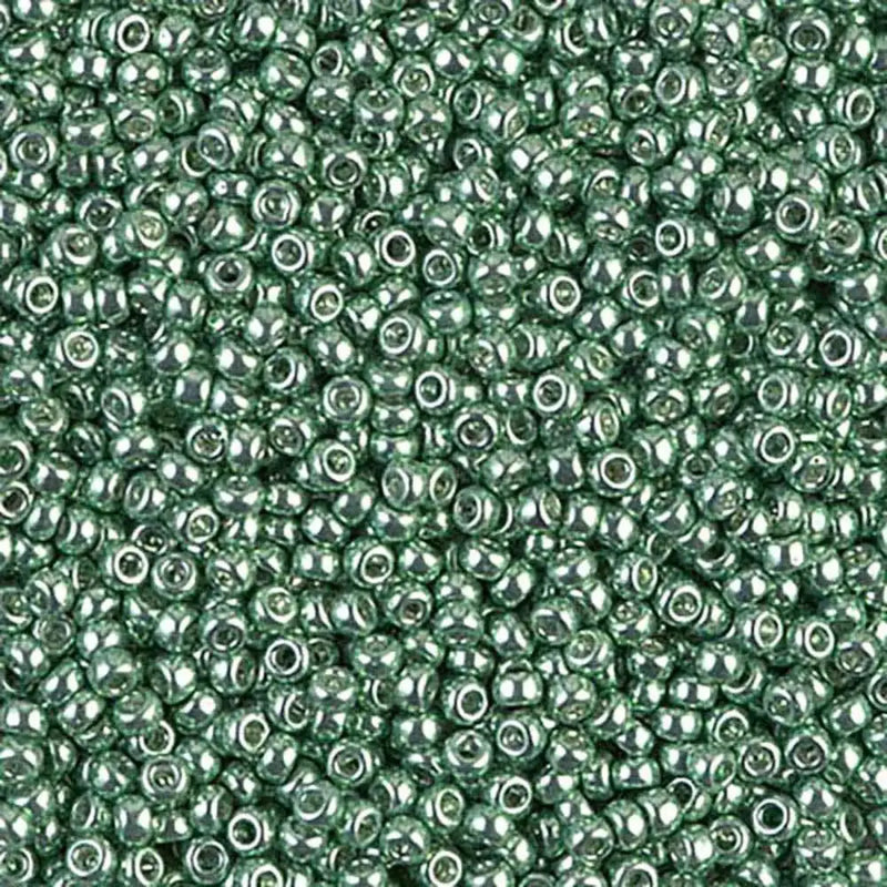 Miyuki 11/0 Seed Beads, 11-1074, Galvanized Green, 10g - The Argus Collection