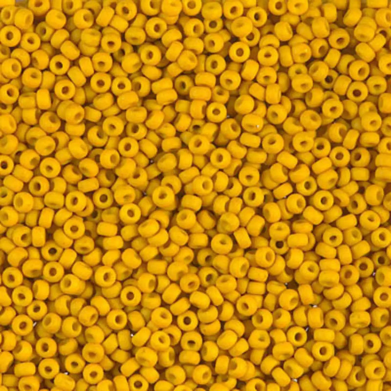 Miyuki 11/0 Seed Beads, 11-1233, Matte Opaque Mustard, 10g - The Argus Collection