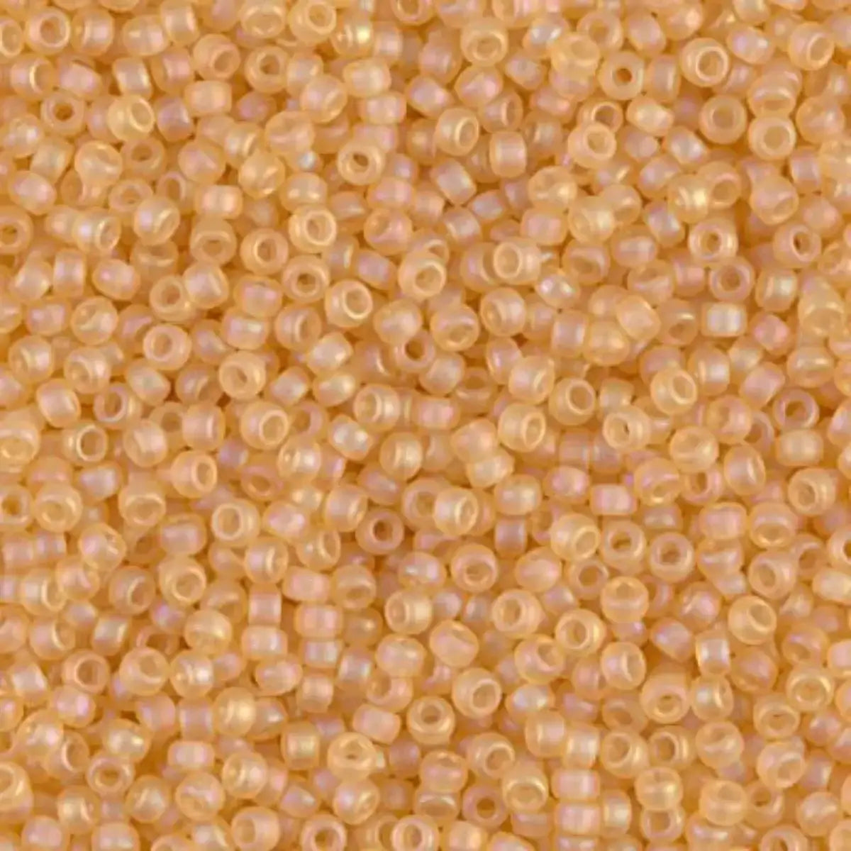 Miyuki 11/0 Seed Beads, 11-0132FR, Matte Transparent Light Topaz AB, 10g - The Argus Collection