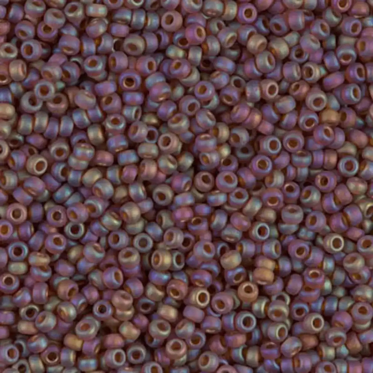 Miyuki 11/0 Seed Beads, 11-0134FR, Matte Transparent Light Brown AB, 10g - The Argus Collection