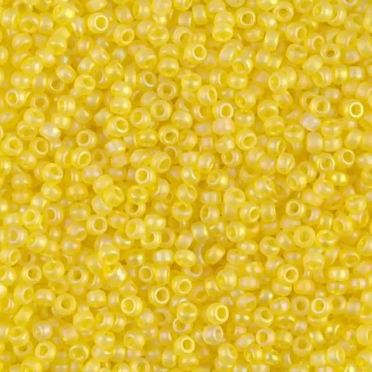Miyuki 11/0 Seed Beads, 11-0136FR, Matte Transparent Yellow AB, 10g - The Argus Collection