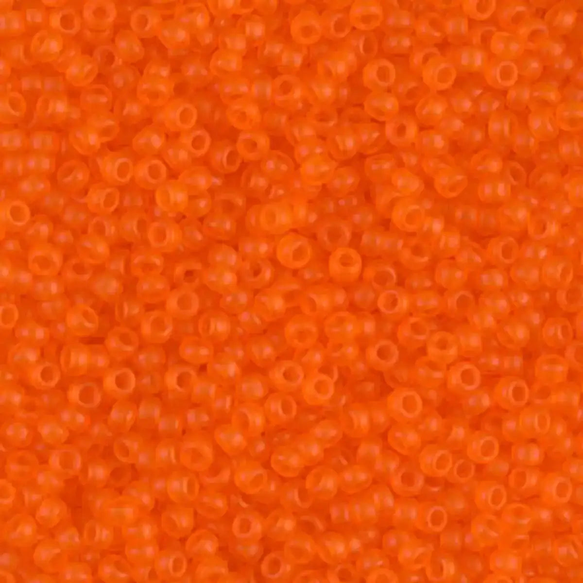 Miyuki 11/0 Seed Beads, 11-0138F, Matte Transparent Orange, 10g - The Argus Collection
