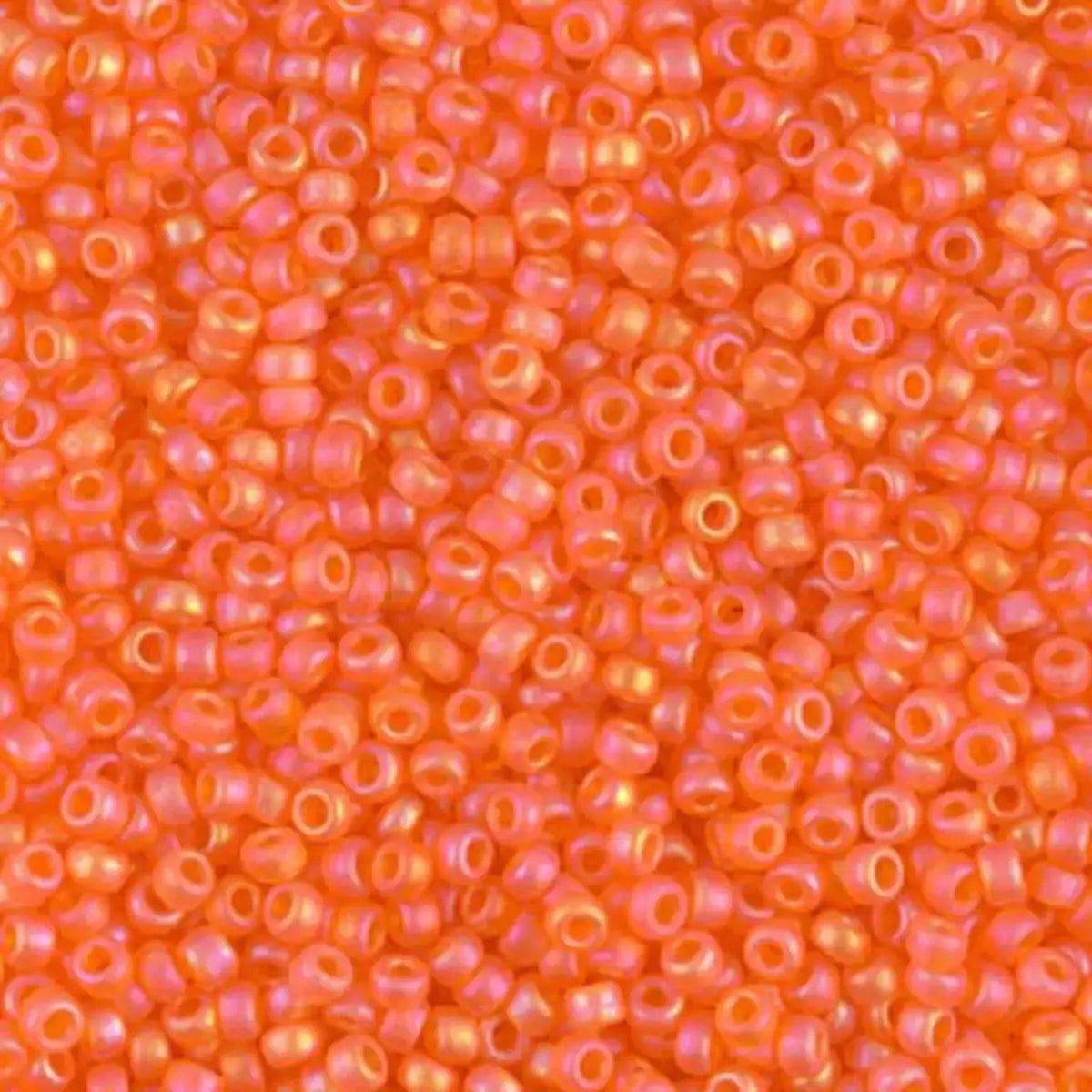 Miyuki 11/0 Seed Beads, 11-0138FR, Matte Transparent Orange AB, 10g - The Argus Collection