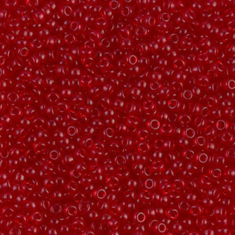 Miyuki 11/0 Seed Beads, 11-0141, Transparent Red, 10g - The Argus Collection