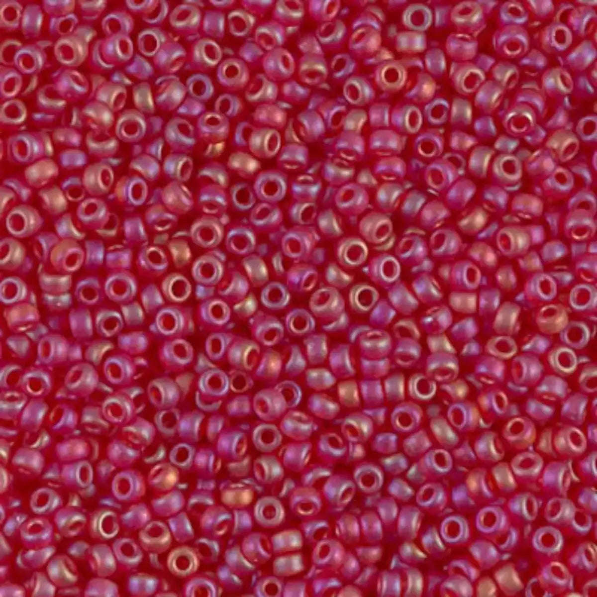Miyuki 11/0 Seed Beads, 11-0141FR, Matte Transparent Red AB, 10g - The Argus Collection