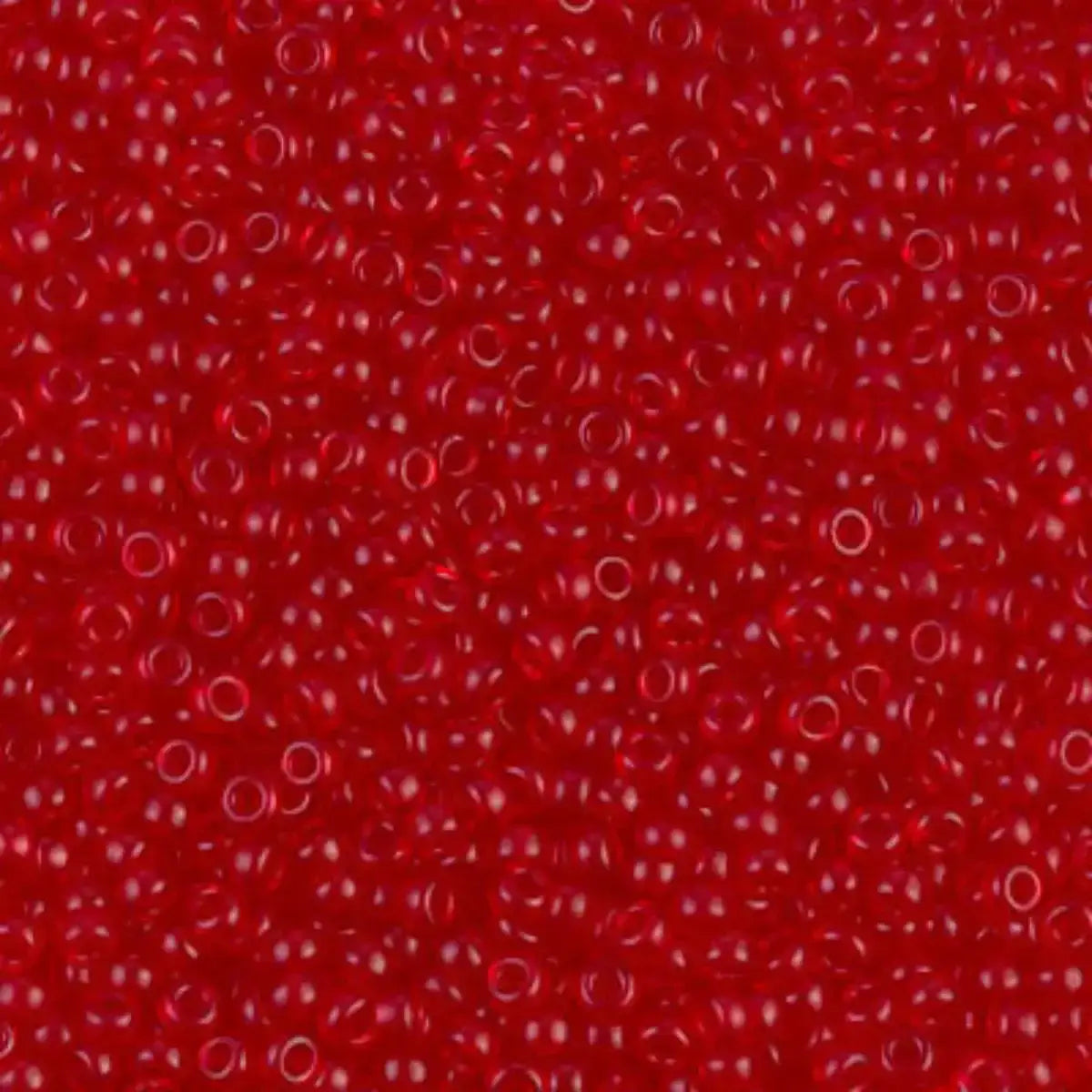 Miyuki 11/0 Seed Beads, 11-0141SF, Semi-Matte Transparent Red, 10g - The Argus Collection