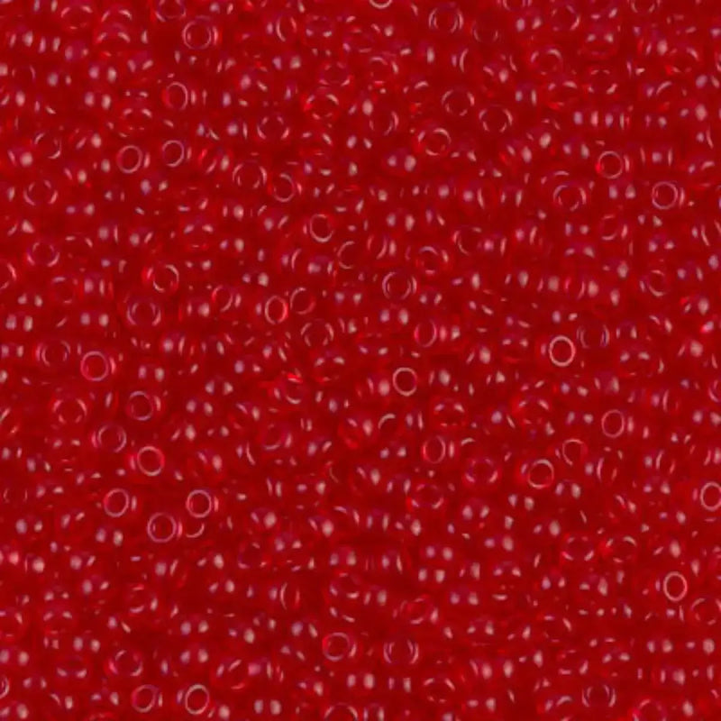 Miyuki 11/0 Seed Beads, 11-0141SF, Semi-Matte Transparent Red, 10g - The Argus Collection