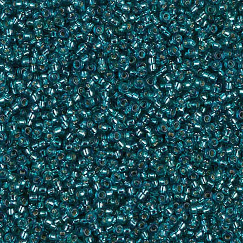 Miyuki 11/0 Seed Beads, 11-1424, Silver Lined Teal, 10g - The Argus Collection