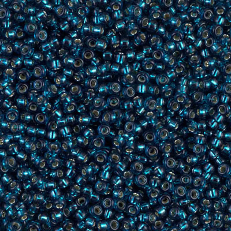 Miyuki 11/0 Seed Beads, 11-1425, Silver Lined Blue Zircon, 10g - The Argus Collection