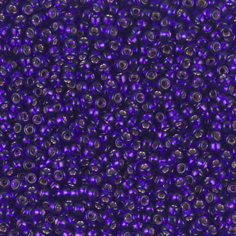 Miyuki 11/0 Seed Beads, 11-1427, Silver Lined Dark Violet, 10g - The Argus Collection