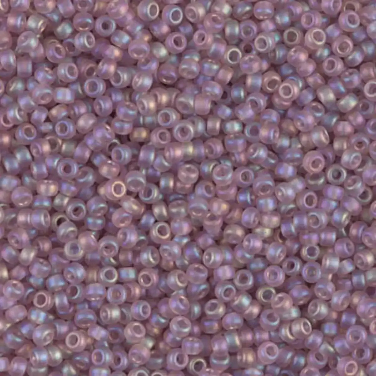 Miyuki 11/0 Seed Beads, 11-0142FR, Matte Transparent Smoky Amethyst AB, 10g - The Argus Collection