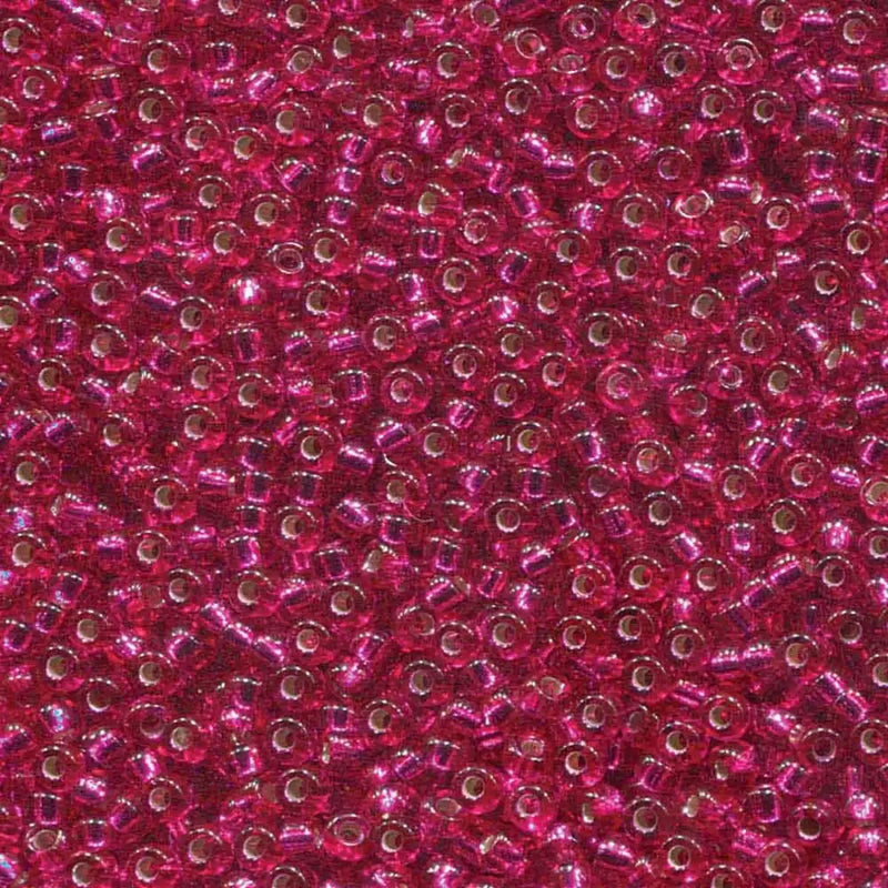 Miyuki 11/0 Seed Beads, 11-1436, Silver Lined Raspberry, 10g - The Argus Collection