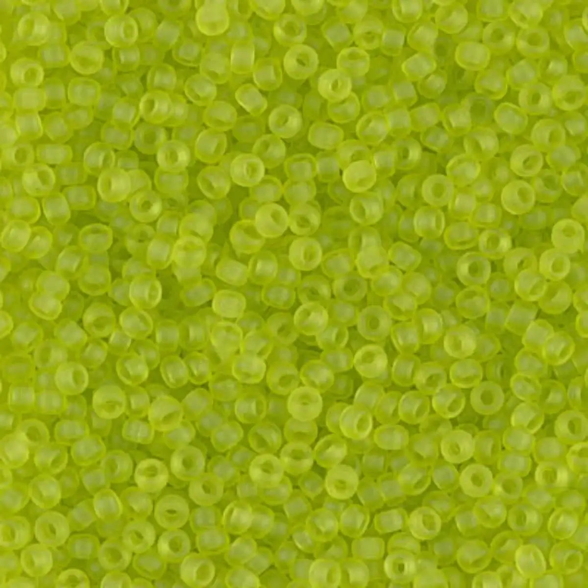 Miyuki 11/0 Seed Beads, 11-0143F, Matte Transparent Chartreuse, 10g - The Argus Collection