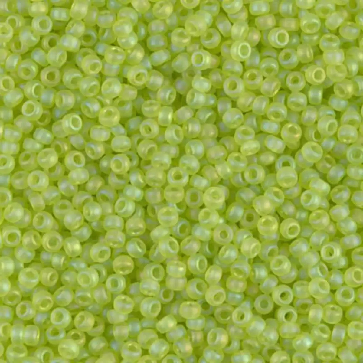 Miyuki 11/0 Seed Beads, 11-0143FR, Matte Transparent Chartreuse AB, 10g - The Argus Collection