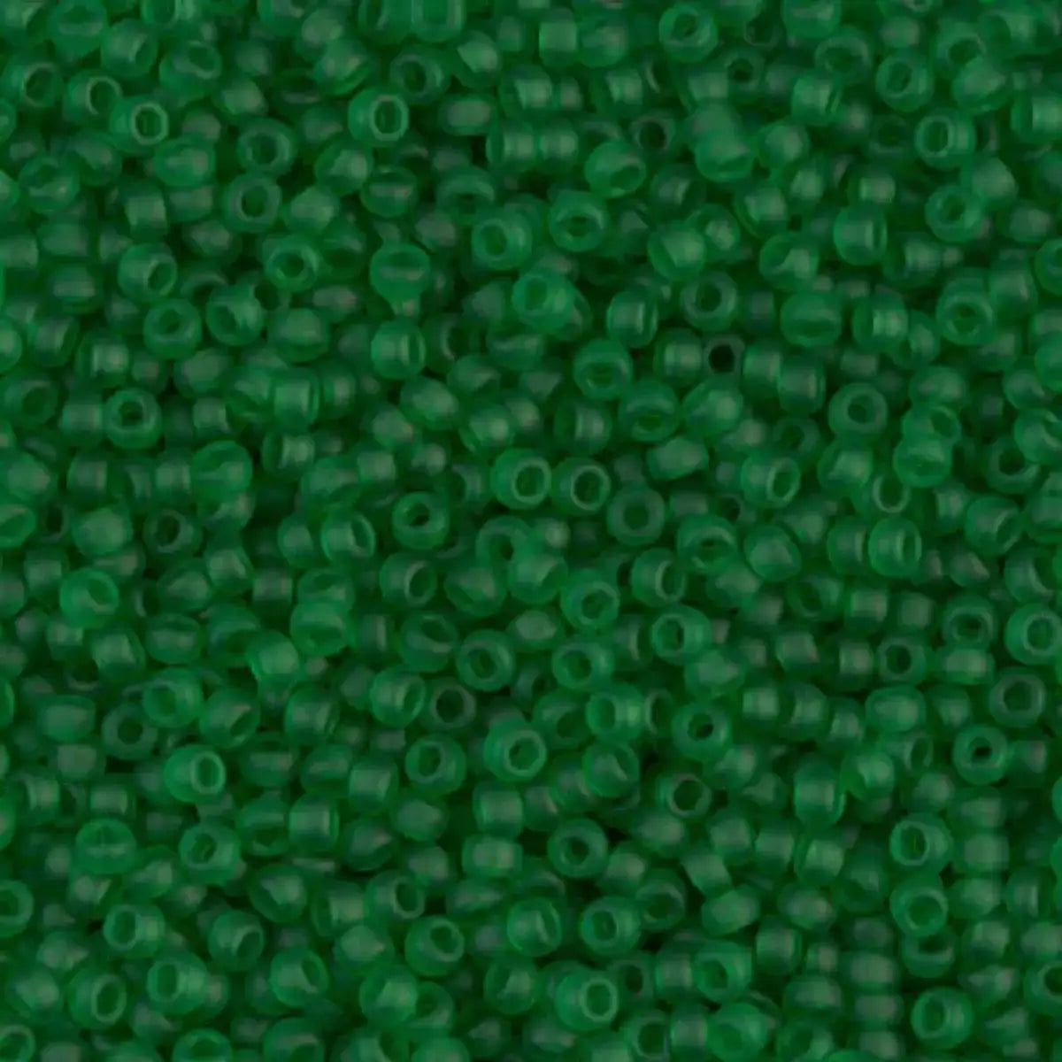 Miyuki 11/0 Seed Beads, 11-0146F, Matte Transparent Green, 10g - The Argus Collection