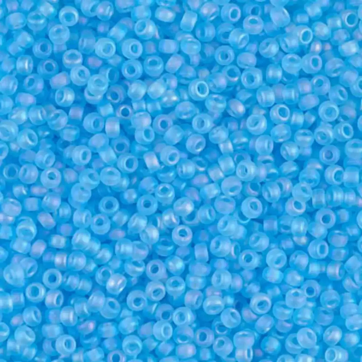 Miyuki 11/0 Seed Beads, 11-0148FR, Matte Transparent Light Blue AB, 10g - The Argus Collection