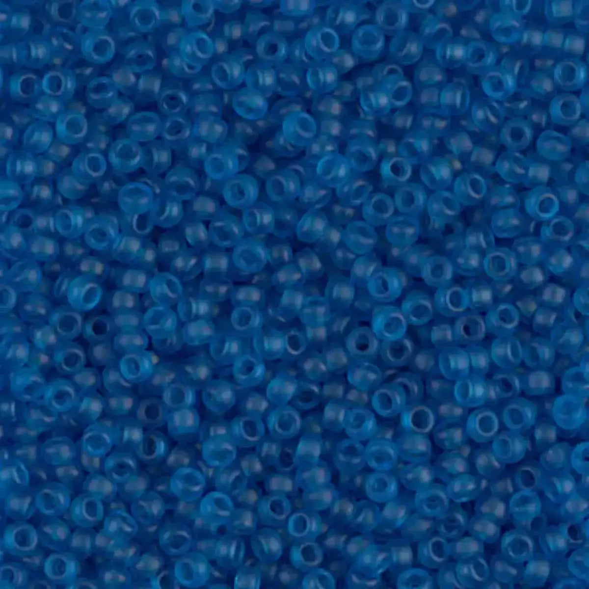 Miyuki 11/0 Seed Beads, 11-0149F, Matte Transparent Capri Blue, 10g - The Argus Collection