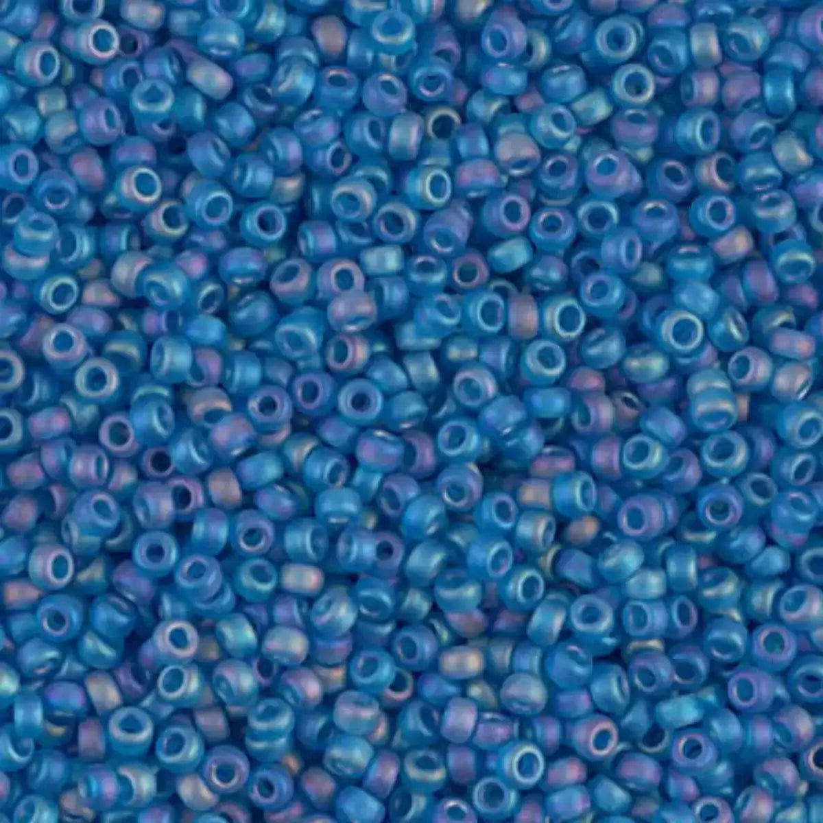 Miyuki 11/0 Seed Beads, 11-0149FR, Matte Transparent Capri Blue AB, 10g - The Argus Collection